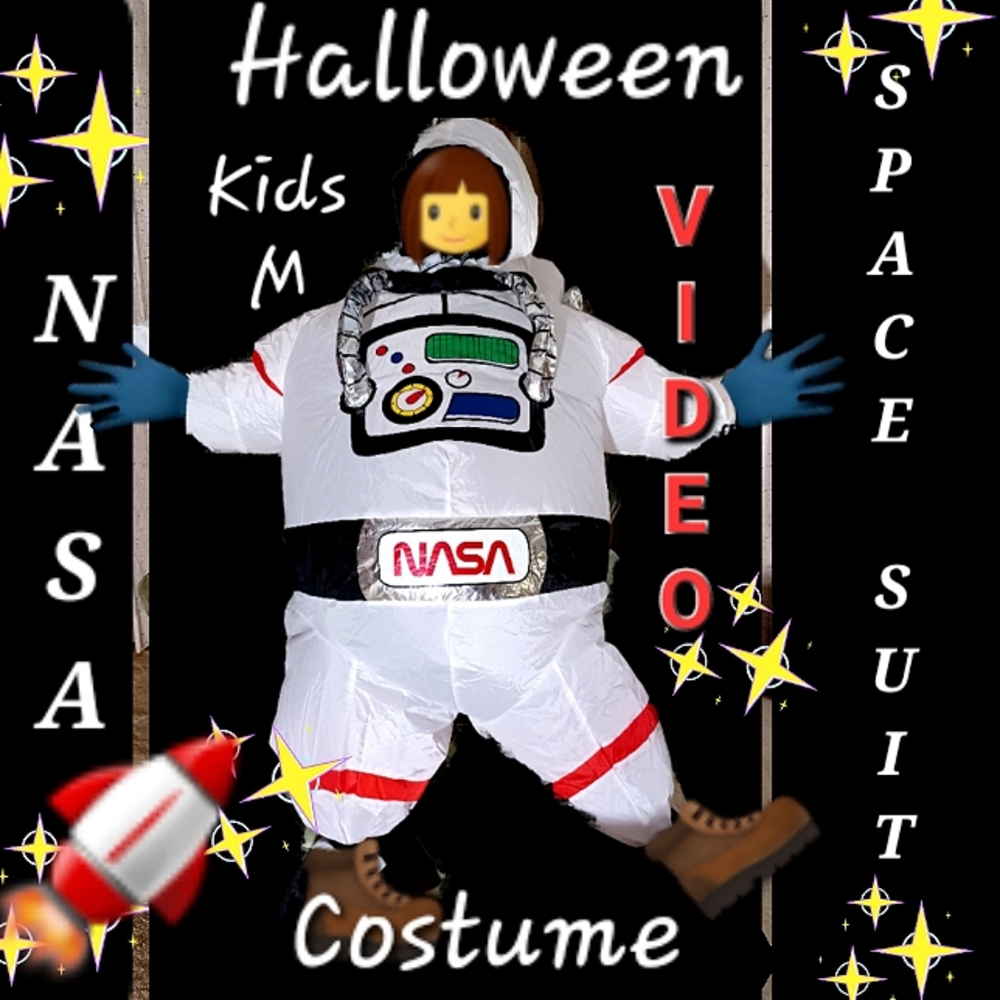 Puff Airblown Astronaut Halloween Costume  Kids M 7-10 years